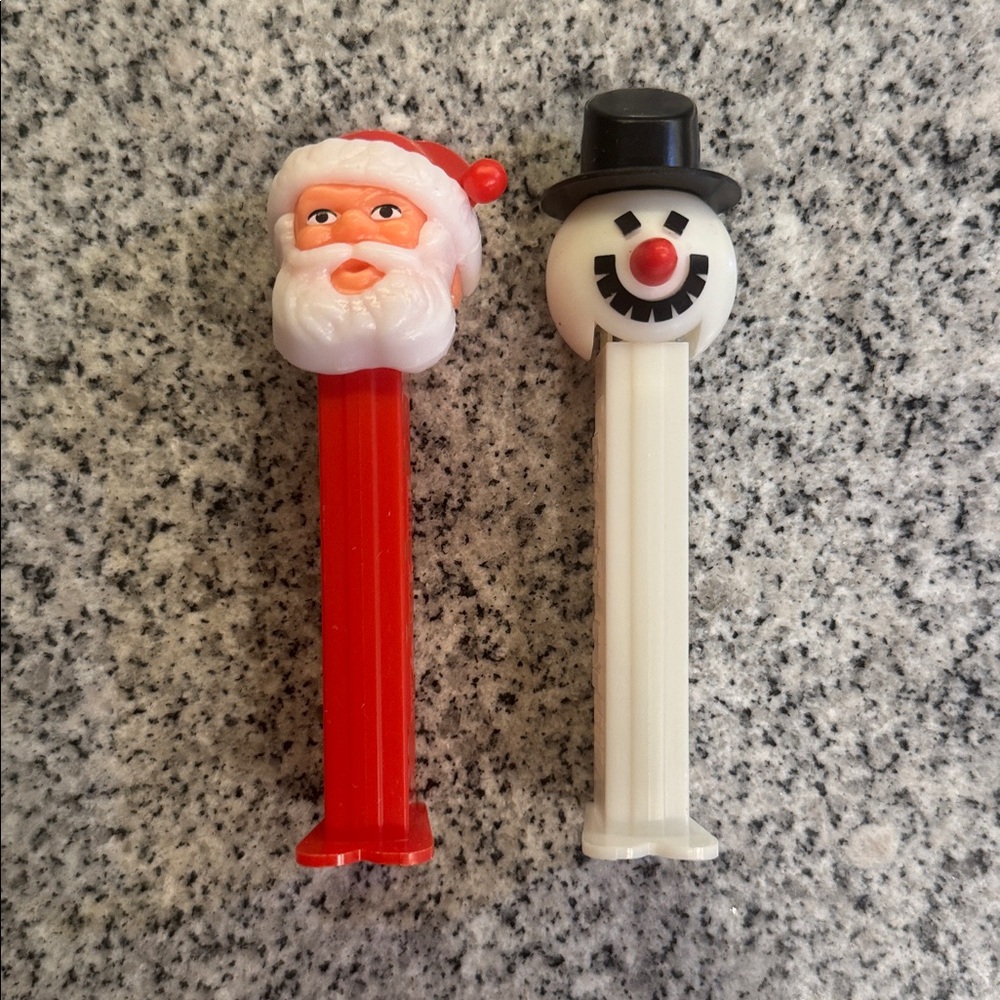 Vintage 1980 Pez Dispenser Santa Claus & Snowman Frosty